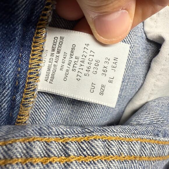 Vintage Ralph Lauren Jeans Men's 36x32 Blue Denim Flag Spellout Embroidered 90s - Picture 8 of 9